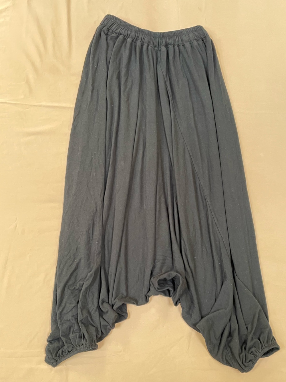 Women's Black Maxi Harem Pants with Elastic Waist